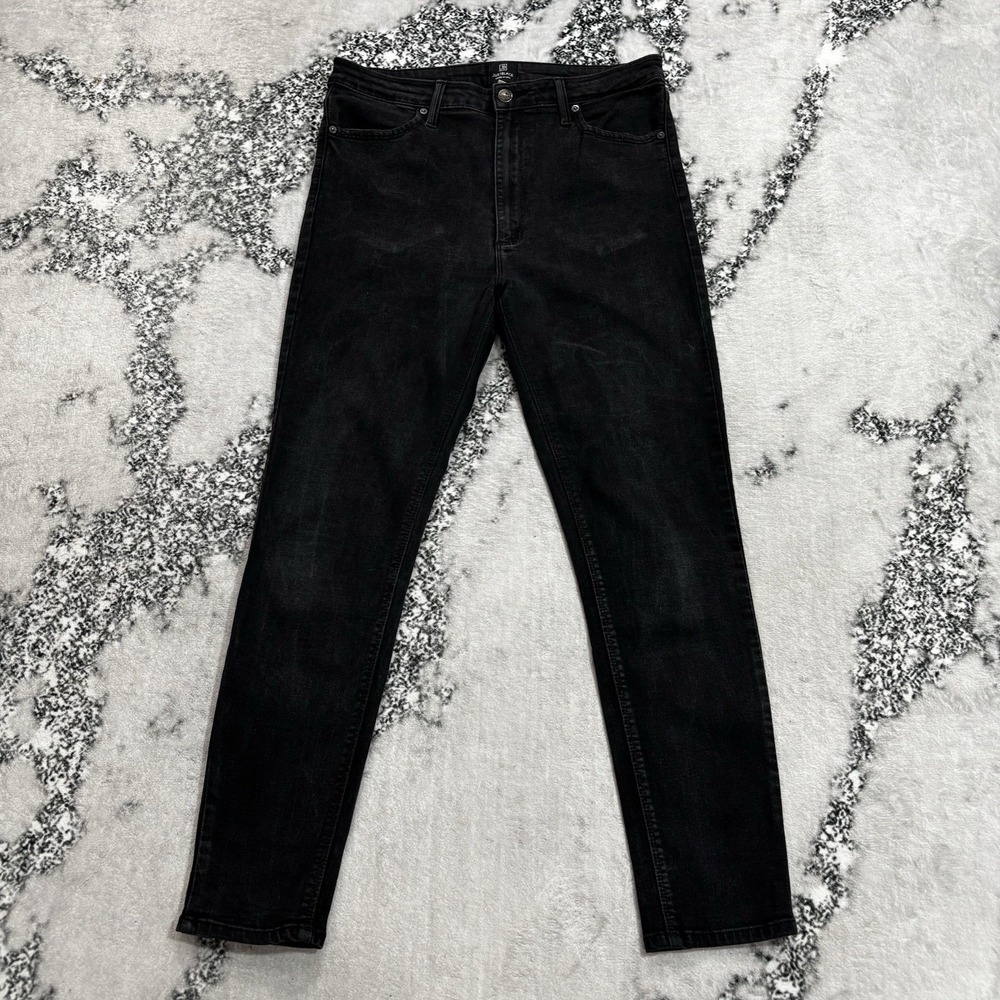 Just Black Denim Womens Sz 31 Black High Rise Skinny Jeans Made in USA